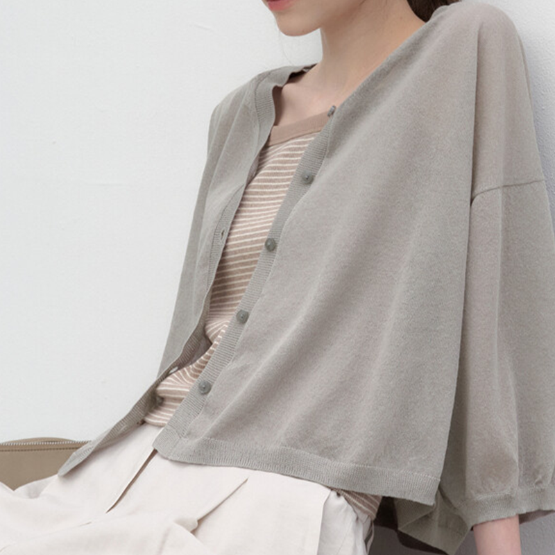 Women_s Linen Blend V_Neck Knit Cardigan  SJSJ _EDIT_